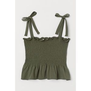 H&M Tie Shoulder Smocked Tank